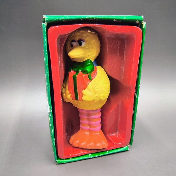 Vintage 1980s Big Bird Handpainted Ceramic Ornament in Box Sesame Street 4" - Picture 5 of 8
